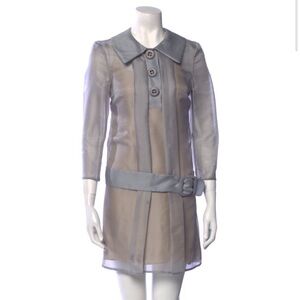 Prada FW 2011 Light Gray Silk Organza Dress